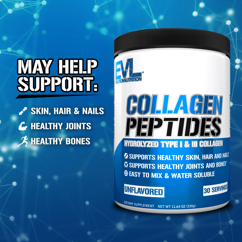 EVLution Nutrition, пептиды коллагена, без вкусовых добавок, 330 г (11,64 унции)