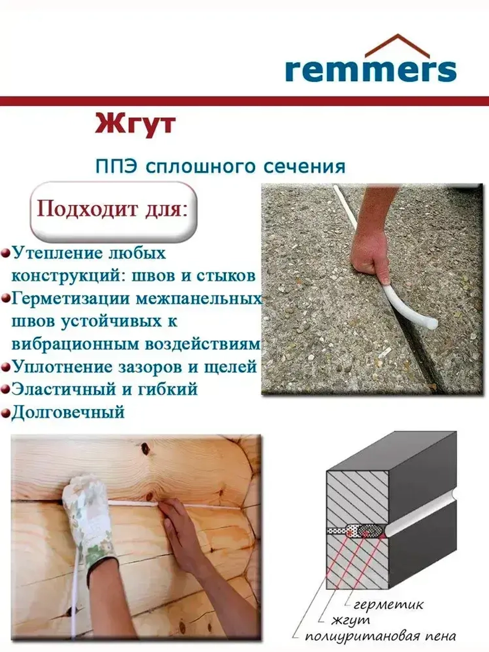 Жгут теплоизоляционный сплошной 10 мм x 500 м