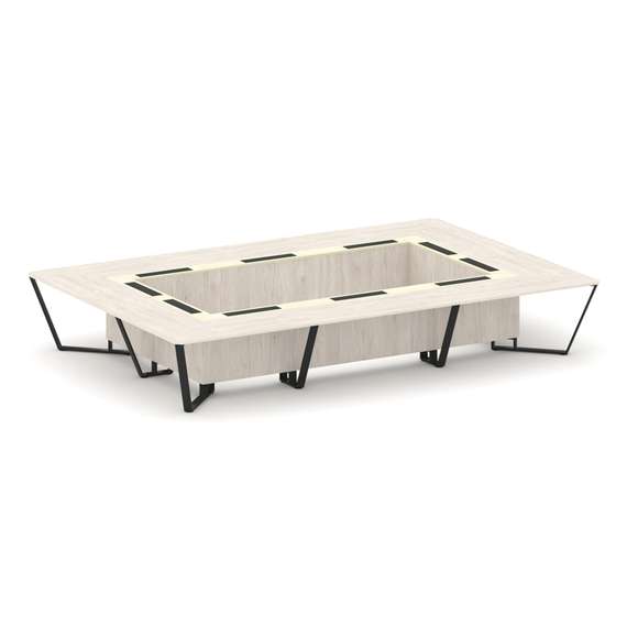 Steel Meet Стол переговорный прямоугольный KMK-PR.B.SP-20K Денвер Светлый/Ваниль Глянец/Металл Черны