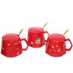 Кружка керамическая 350мл «С рождеством» с крышкой и ложкой