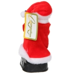 Дед Мороз музыкальный 20 см в красной шубе с музыкальным инструментом (работает от 2*АА - в комплект не входят)