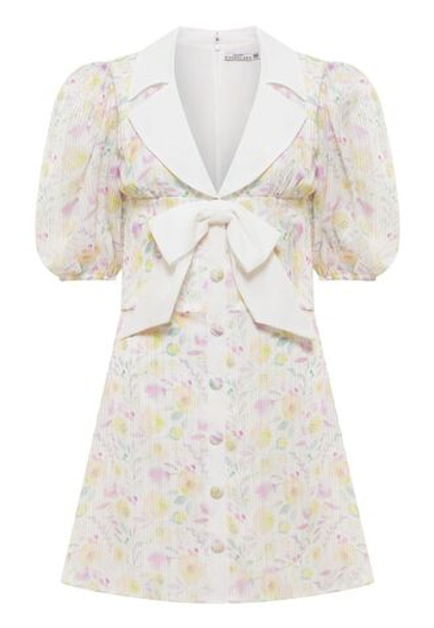 Платье мини с воротником