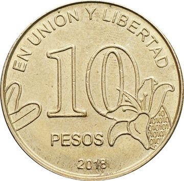 10 песо 2018 Аргентина