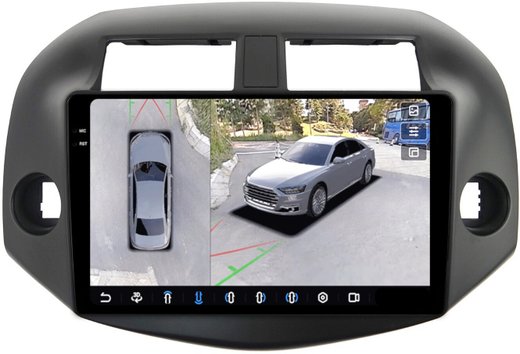 Магнитола для Toyota RAV4 3 2005-2012, Vanguard - FarCar BX018M-360 монитор 10.36" 2K QLED на Android 13, 6Гб+128Гб, CarPlay, 4G SIM-слот, 4 камеры в комплекте