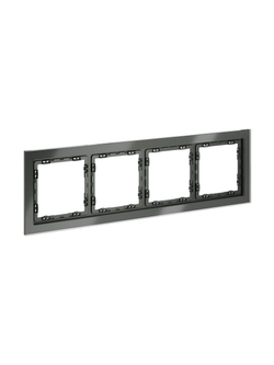 Рамка 4-м S70 стеклян. титан Voltum VLS110406