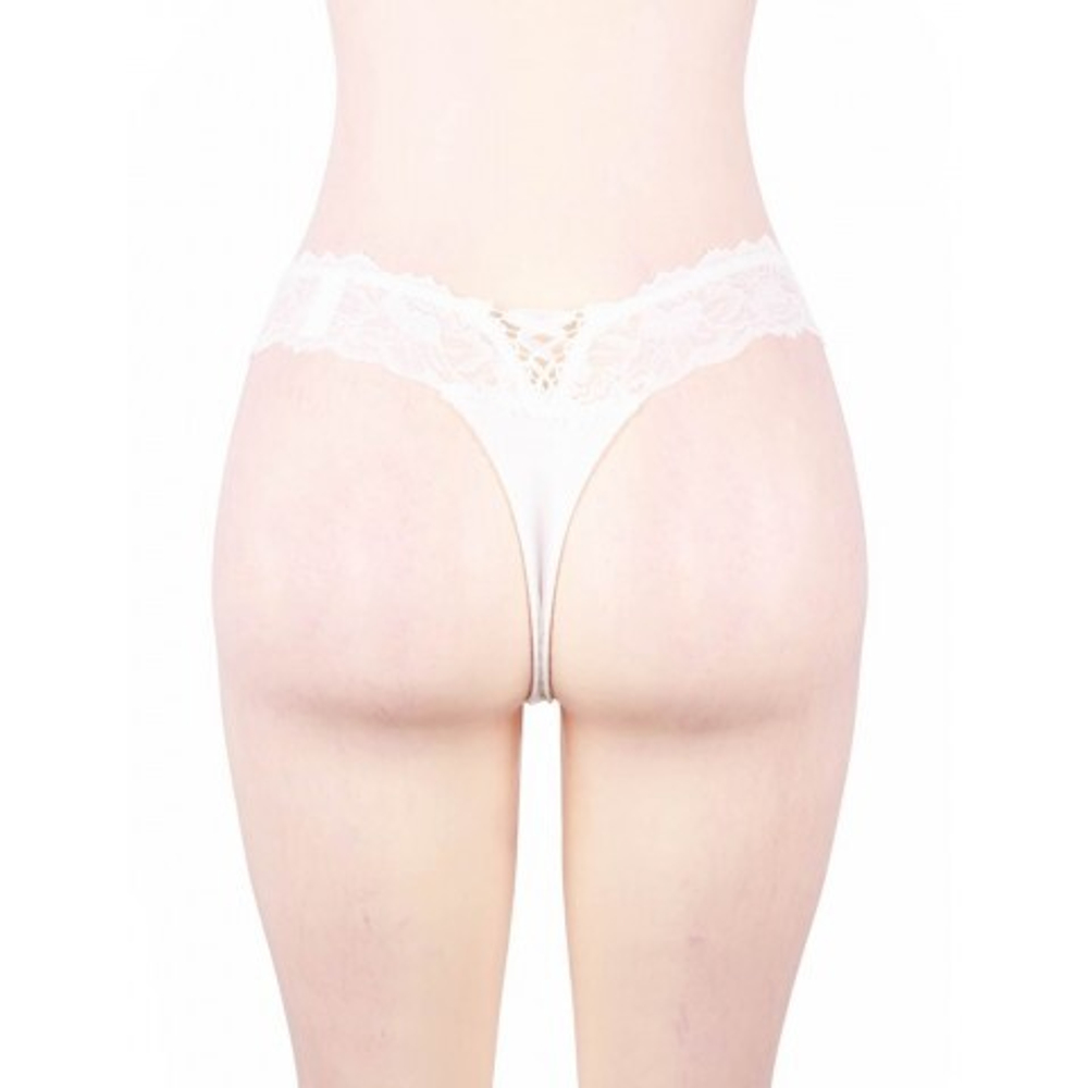 Трусики танга Sexy Floral Lace белые (3XL-4XL)