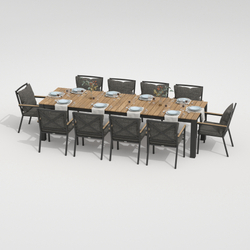 Стол обеденный ТЕЛЛА XL из тика 300x100