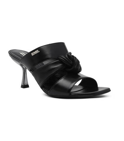 Кожаные шлепки panache triple strap Karl Lagerfeld - черный(KL30126)