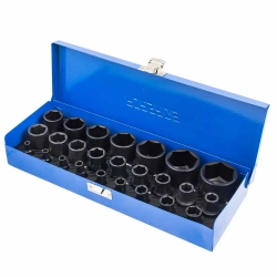 Головки ударные, набор 25пр. 1/4'', 1/2''(6гр.) Forsage F-50121K