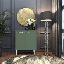 Комод Арт Колор matte Стайл Сильвер с 2 полками Зеленый нефрит матовый