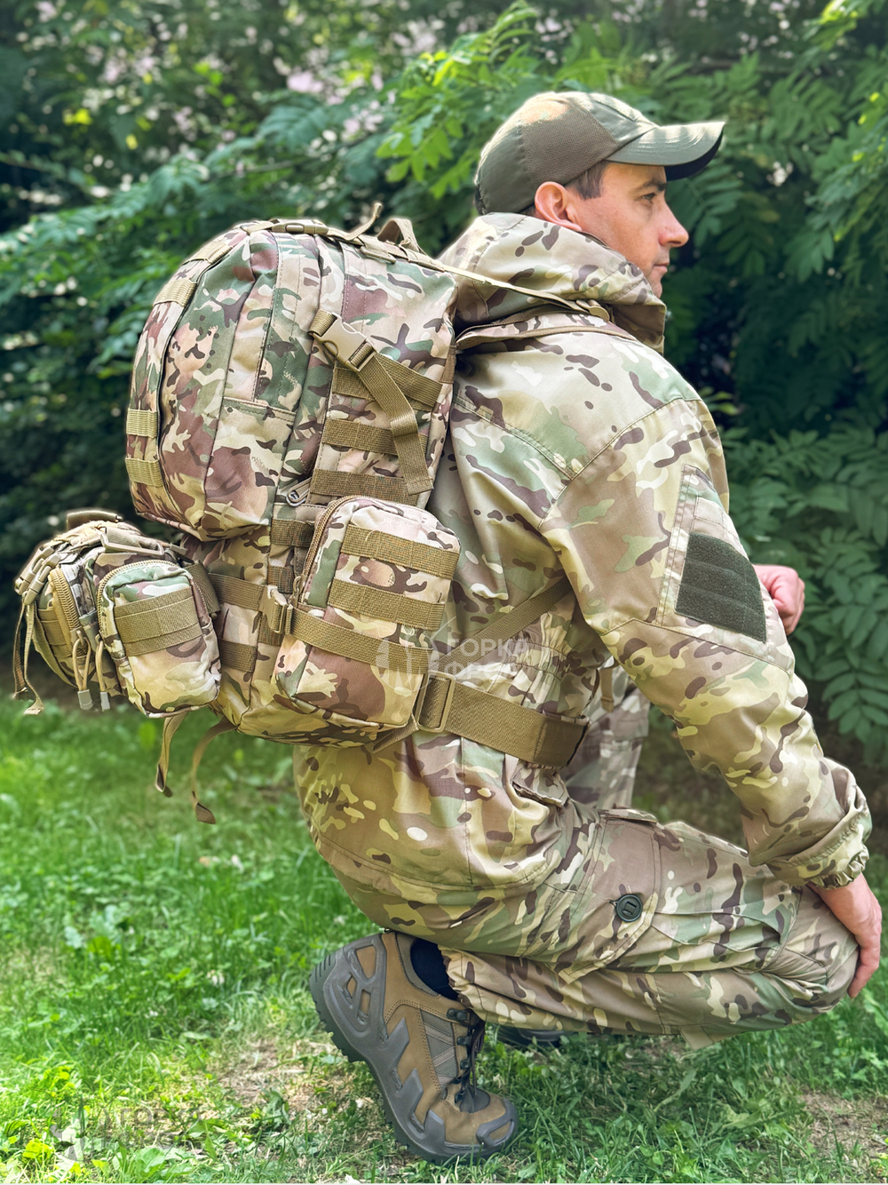 Рюкзак тактический Legioner 55 л с подсумками Cordura 600D Мультикам