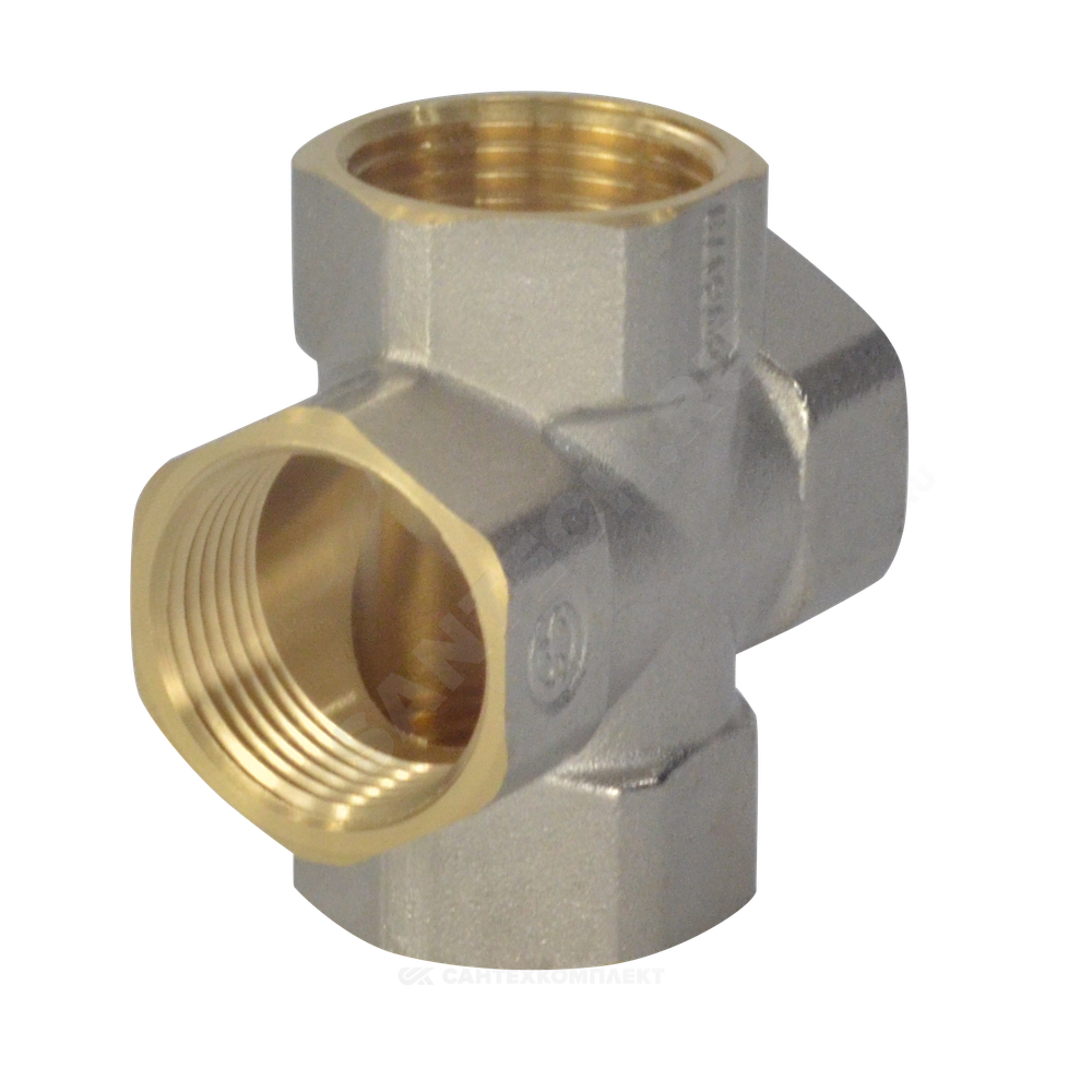 Крест латунь никель Ду 25 (1") ВР/ВР 9011 ГОСТ 32585-2013 Aquasfera 9011-03