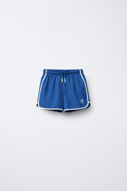 ZARA ПЛАВКИ С ПРИНТОМ «ПАЛЬМЫ», ЧЕРНИЛЬНО-СИНИЙ