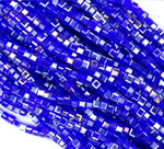 БВ019ДС3 Хрустальные бусины квадратные, цвет: синий AB прозрачный, размер 3 мм, кол-во: 63-65 шт.