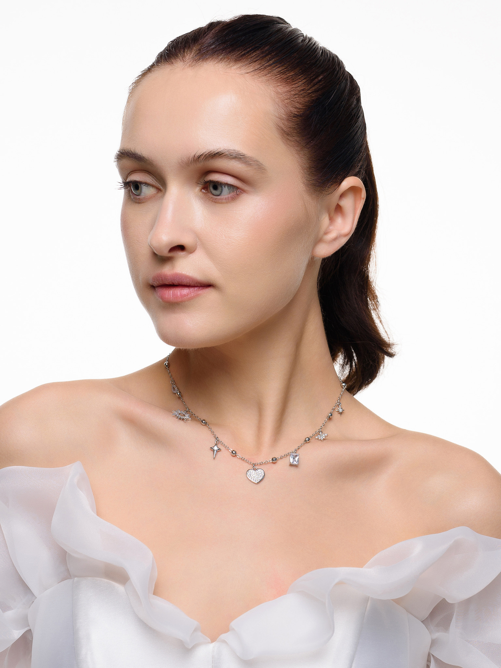 Колье "Heart sun Glow" Silver