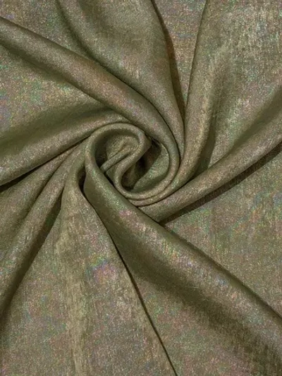 Ткань шёлк металлик, 120 г/м2, 100% п/э, ш. 155 см, хаки