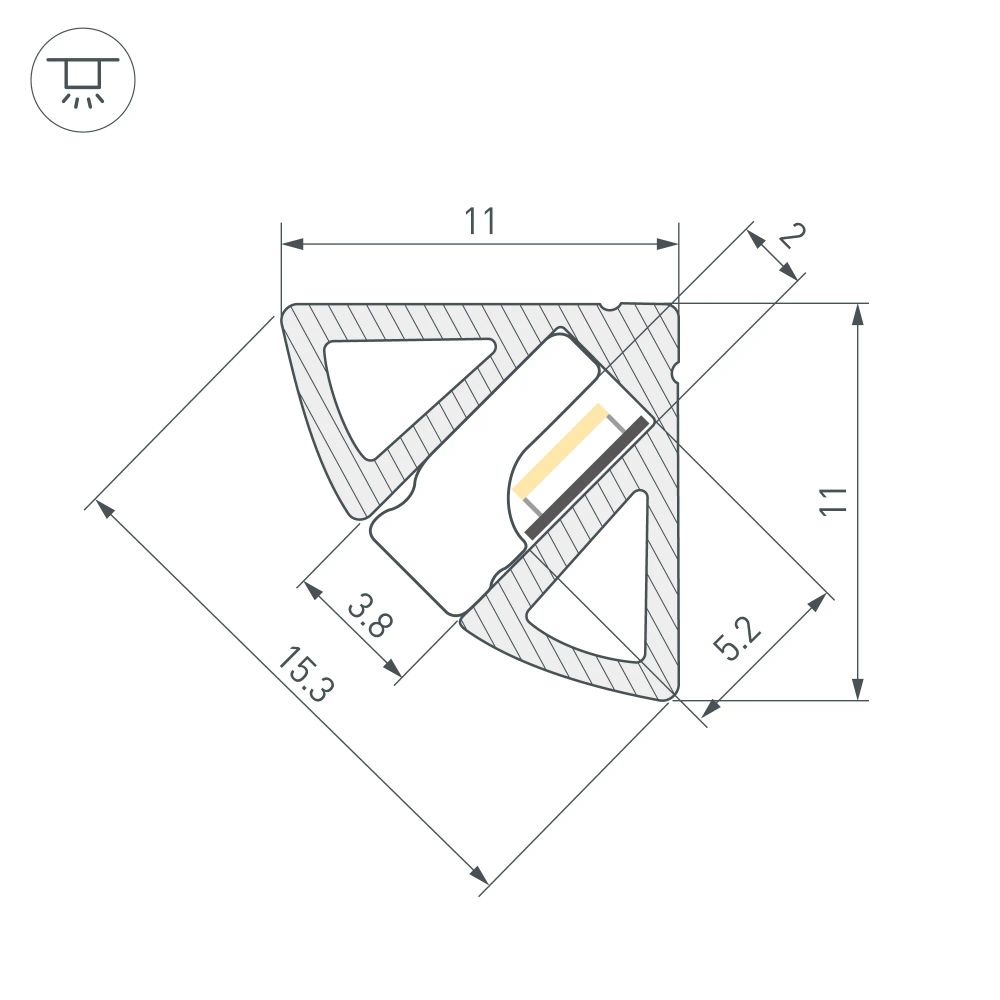 Профиль SL-KANT-H11-2000 ANOD BLACK (Arlight, Алюминий) 044086