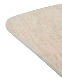 Стол КИРАН (KIRAN) 180 БЕЖЕВЫЙ МРАМОР (MATTE SICILY BEIGE SOLID CERAMIC) / Орех темный, ®DISAUR