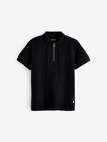 Поло на молнии для мальчика Next K87-315, Черный