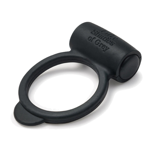 Черное эрекционное виброкольцо 3см Fifty Shades of Grey Yours and Mine Vibrating Love Ring