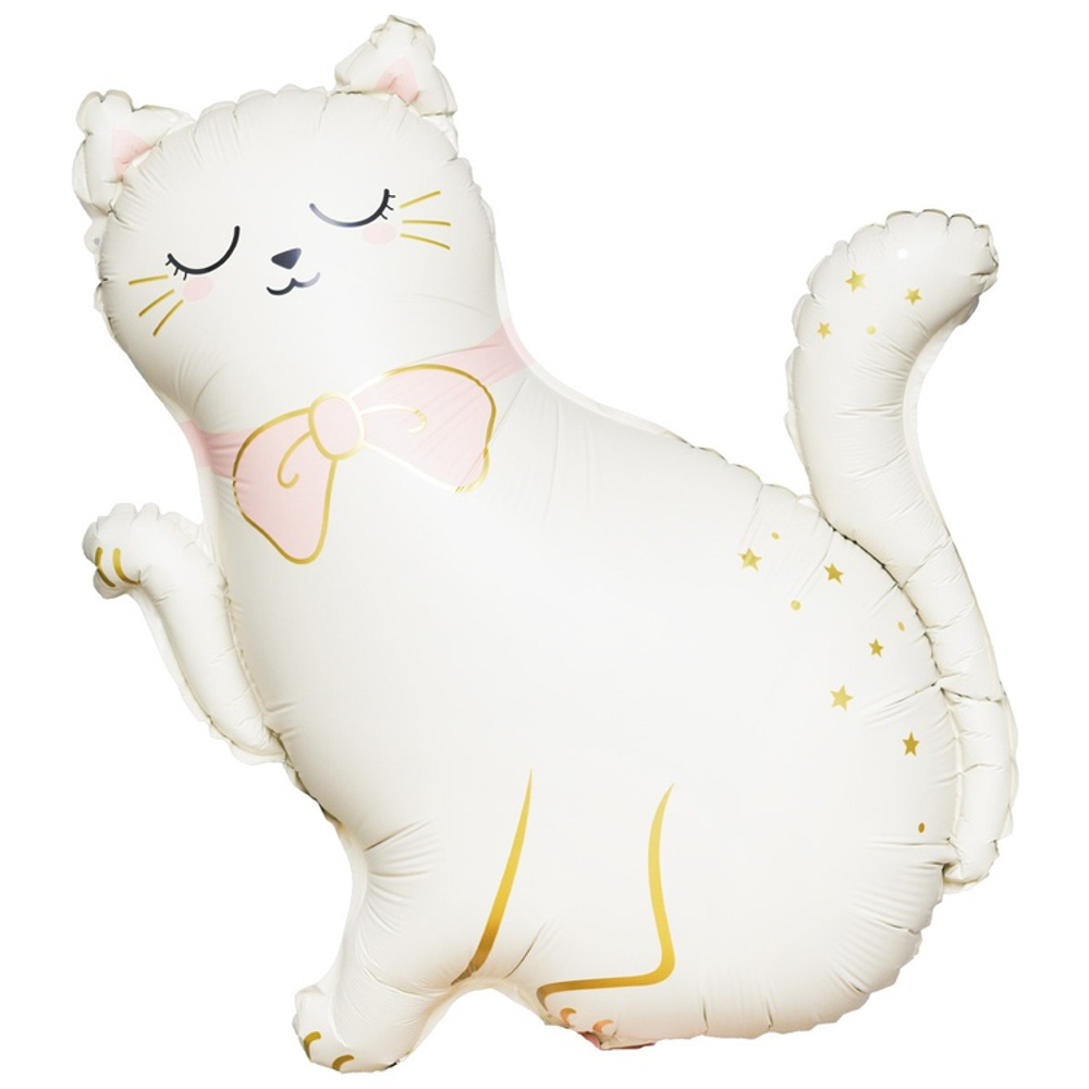 Шар Фольгированный Кошечка с лапкой белая (Белый)