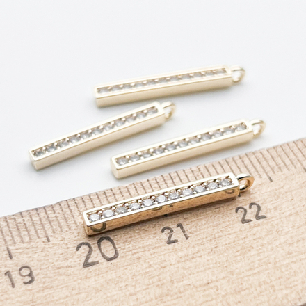 Подвеска Палочка, цвет золото, фианиты, размер 22*2,5 мм, цена за 1 шт