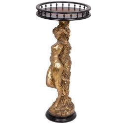Подставка декоративная Девушка с кувшином №450/2 Бронза Орех