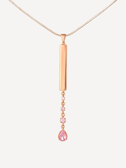 Подвес из серебра со вставками из розовых фианитов