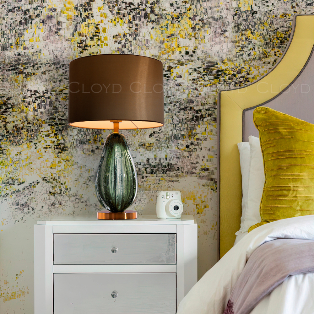 Настольная лампа Cloyd CEREUS-A T1 / олив. - выс. 58 см - зелен. стекло (арт.30093)