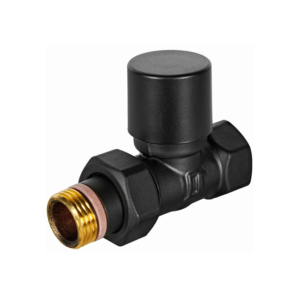 Клапан балансировочный прямой STOUT Design - 1/2" (ВР/НР-американка, PN10, Tmax 120°C, EPTF уплотнение, цвет черный)