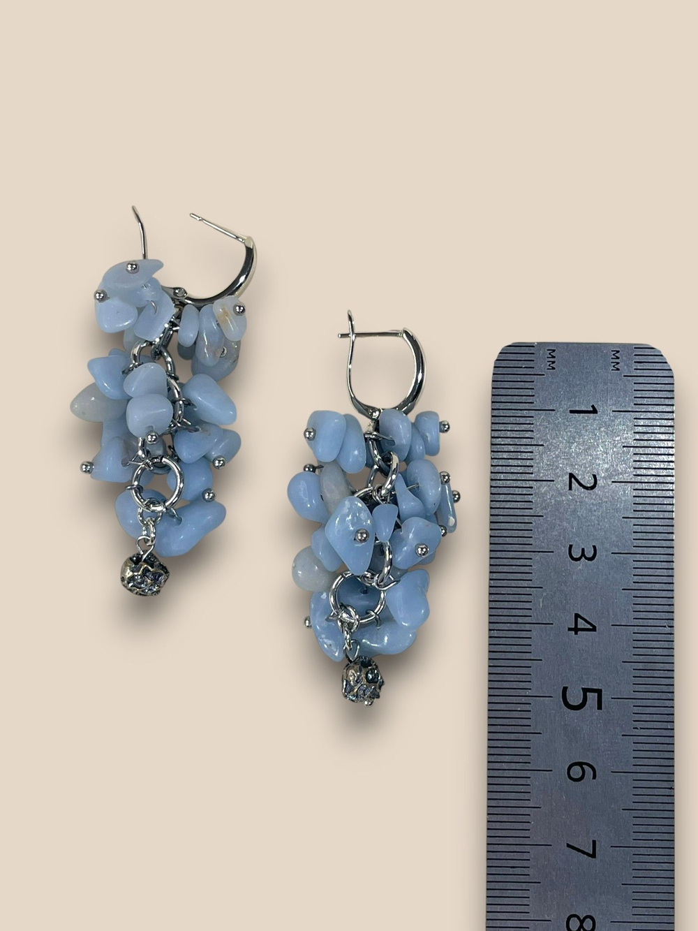 Серьги грозди из Ангелита