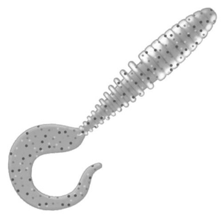 Приманка ZUB-TWIST  75мм(3")-6шт, (цвет 501) серый с блестками