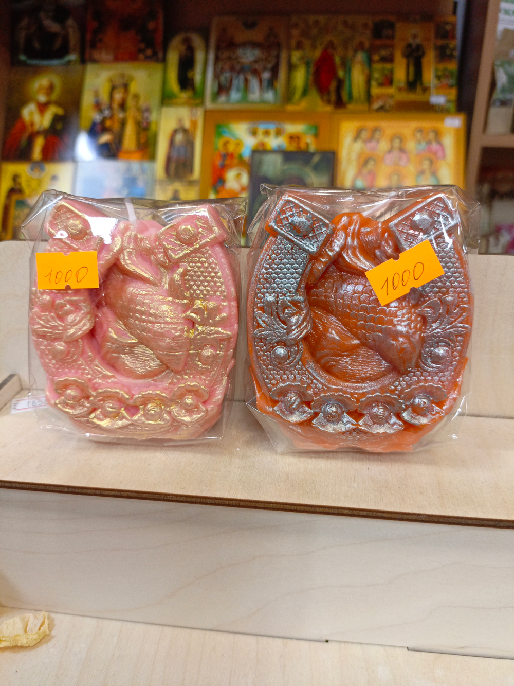 Свеча " Подкова рыбка". " ручная работа.