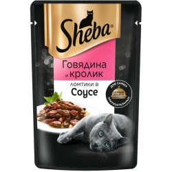 Шеба пауч д/кошек плежер говядина/кролик в соусе 75гр