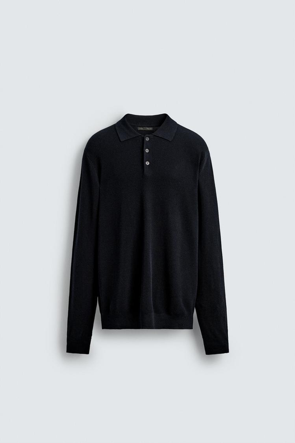 ZARA ТРИКОТАЖНОЕ ПОЛО ИЗ ХЛОПКА И ЛИОЦЕЛЛА, МОРСКОЙ СИНИЙ