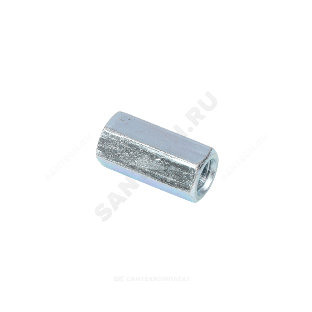 Гайка удлиненная стальная оц М12х36 к.п. 5 шестигранная DIN 6334