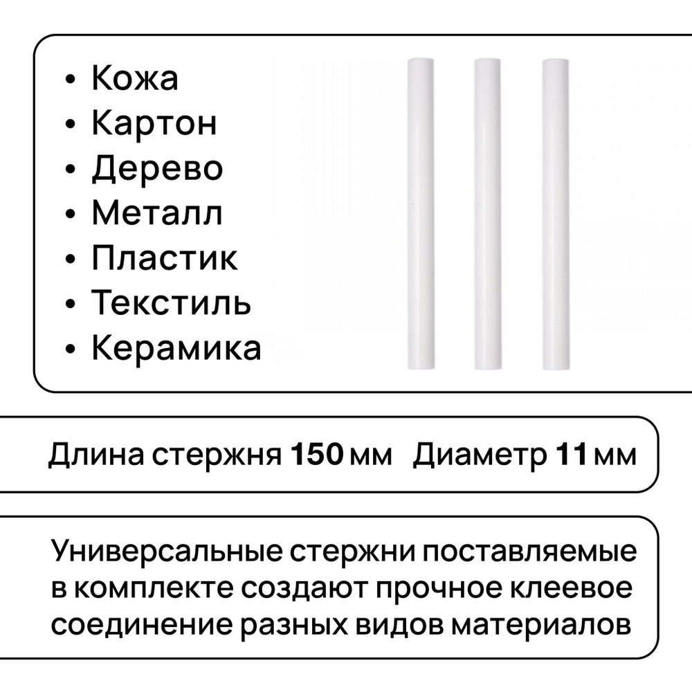 WORCRAFT Клеевой пистолет аккумуляторный 190 градусов 15 гр/мин и 3 стержня, Без АКБ и СЗУ. Термопистолет клеевой.