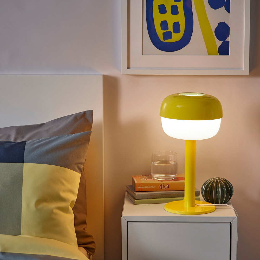 IKEA BLÅSVERK  (ИКЕА БЛÅСВЕРК)  -  Настольная лампа, желтая, 36 см