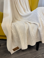 Вязаный плед "Косы" 110х170см (натуральный)