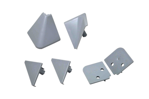 Фурнитура к плинтусу для столешниц ПВХ Грейс 28х28 мм Серый прямой комплект