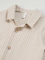 Рубашка хлопковая "Песок" с коротким рукавом 7+