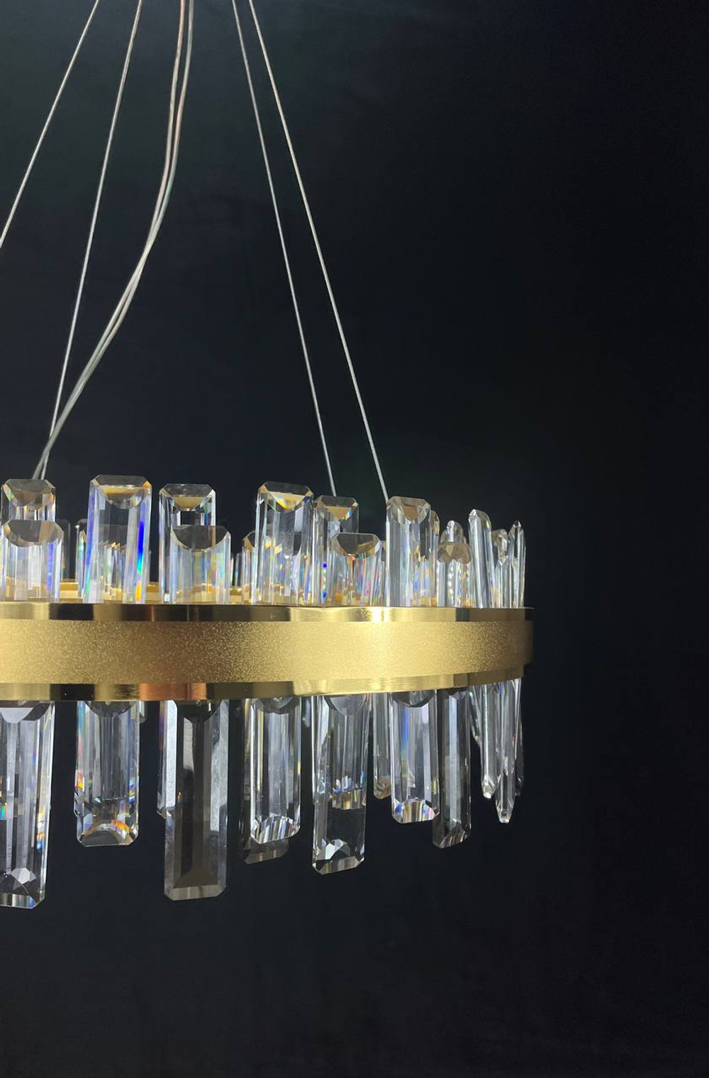 Люстра подвесная светодиодная 99317-600 J, LED 96 Вт, до 20 кв м, золотая