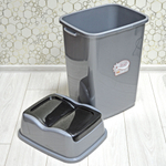 Ведро для мусора 50л "Easy", черный/серебро