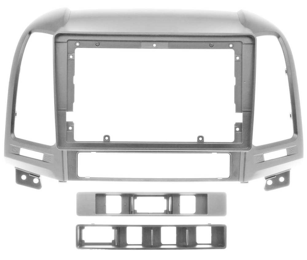 Комплект рамки с разъёмами 9" Hyundai Santa Fe 2006-2012 silver - Car-Smart 7113S