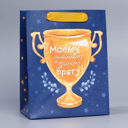 Пакет ламинированный вертикальный «Брату», MS 18 × 23 × 10 см   9136848