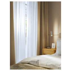 IKEA ROSENMANDEL  (ИКЕА РОСЕНМАНДЕЛ)  -  Шторы, 1 пара, на ленте/желто-бежевые, 135x300 см