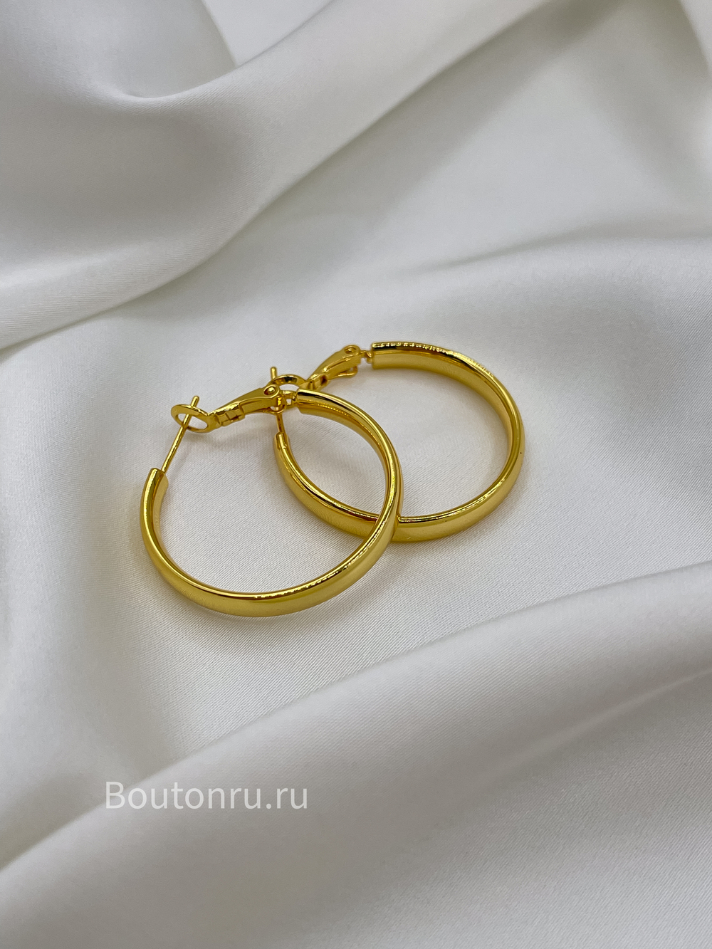 Серьги кольца золотистые