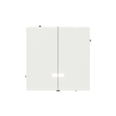 Выключатель двухклавишный с подсветкой, KANT, белая магнолия