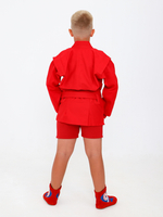 Куртка для САМБО с поясом облегченная плотность 280г/м2 100% хл. с подкладкой красная