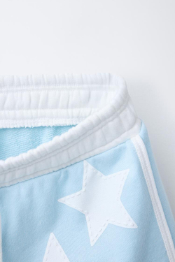 ZARA ШОРТЫ В СТИЛЕ ПРЕППИ ИЗ МЯГКОЙ ТКАНИ, ГОЛУБОЙ